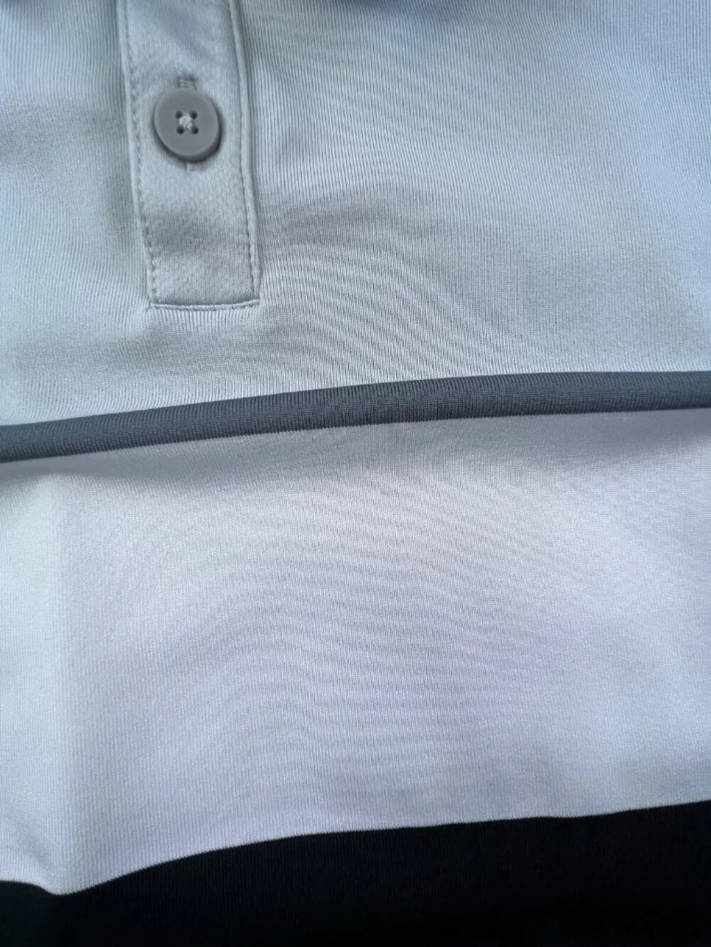 Adidas Climacool Polo Shirt Gray Striped Short Sleeve Polyester Wicking Men Golf